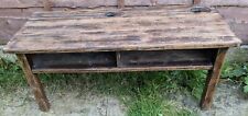 Antique Oak School Desk With Ink Well/ Coffee Table