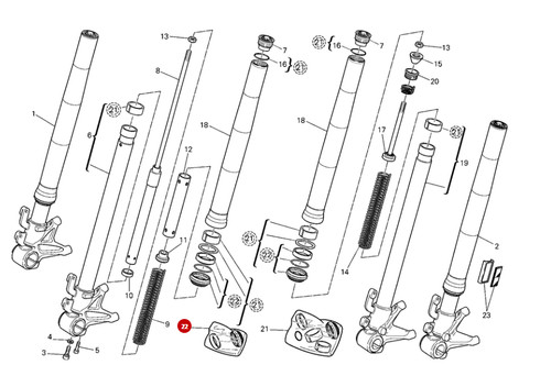 Ducati front fork - ducati, dust