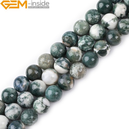 Green moss tree agate - green, natural