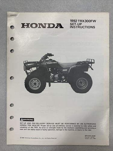 1992 honda trx300fw atv - 1992, setup