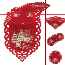 Christmas Dark-Red Tablecloth