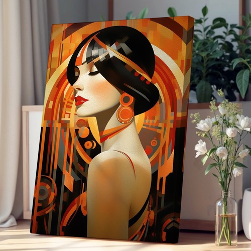 Art deco woman - deco, canvas