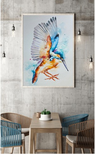 Original kingfisher painting - original,