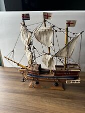 Wooden Model Of The Golden Hind Ship Read Description 