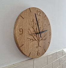 Oak clock wooden wall - clock,