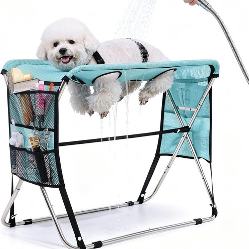Foldable pet grooming hammock - foldable,