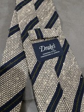 Drake’s Ecru and Navy Stripe