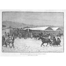 POLAND Depot for Russian Recruits at Praga near Warsaw - Antique Print 1888