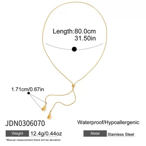 Gold necklace stainless - y,