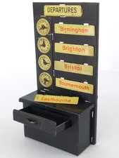 BING / BUB - Tinplate Train Departures Board with Original Destinations - RARE