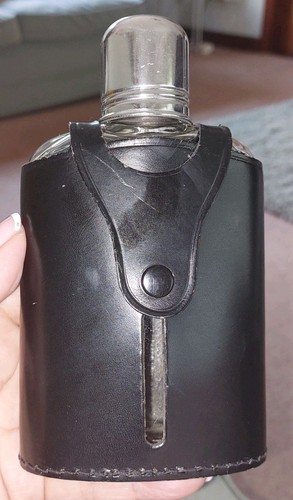 Vintage glass hip flask - vintage,