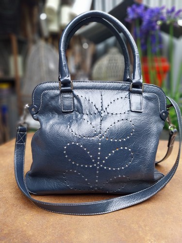 Orla kiely navy - navy, leather