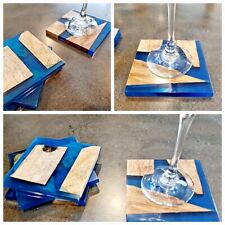 Square Wood and Blue resin