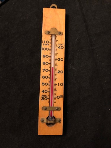 Vintage wooden thermometer - vintage,