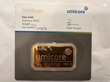 50 Gram Umicore Gold Bar