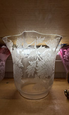 pretty antique needle etched tulip oil lamp shade