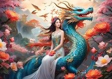 Bluebird Puzzles Blue Dragon 500 piece fantasy jigsaw puzzle