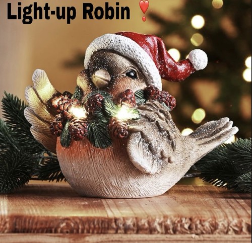 Light christmas robin 3 - light-up,