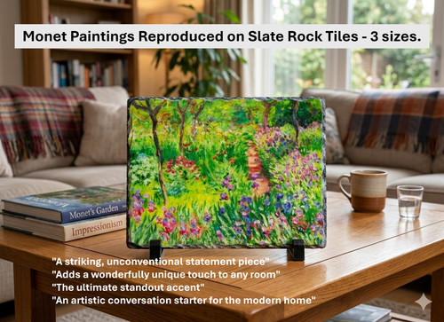 Monet paintings slate tile - on,