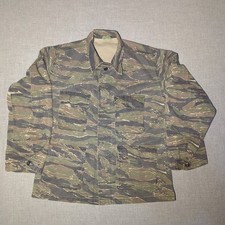Vintage Ranger Tiger Stripe Camo Button Up Shirt Mens Medium Regular Green Cargo