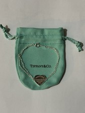 Tiffany & Co Double Chain Bracelet 6.5 Inch Silver 925 with Return to Heart