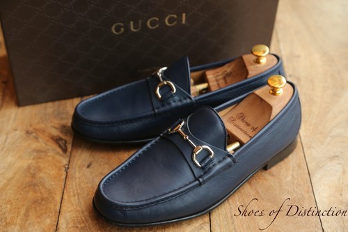 Gucci navy blue leather silver - gucci,
