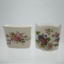 X2 Vintage Bone China Spill Vases/Pots - Wedgwood Cuckoo & Royal Doulton Arcadia