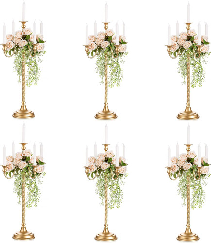 Gold floor candelabra - candelabra, candle