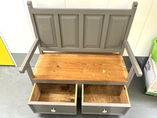 Original Solid Monk Bench, High Back Seat With 2 Drawers. Any offer Considered 