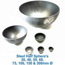 Qty 1 Steel Half Round Sphere 30mm Ø - 300mm Ø Wrought Iron Components