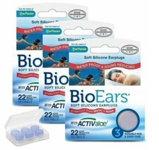 Branded Silicone Earplugs for Sleeping or Swimming, 3 Packs x 3 Pairs