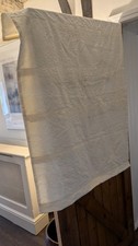 White patterned lined fabric x2 approx 85cm W x 130cm USED as Roman blinds