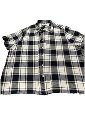 Primark Men’s Checkered Short Sleeve Shirt – Black & White – Size 3XL – Regular