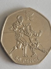 OLYMPIC 50P FIFTY PENCE. SPORT - FENCING.  IN GOOD CLEAN CIRCULATED CONDITION.
