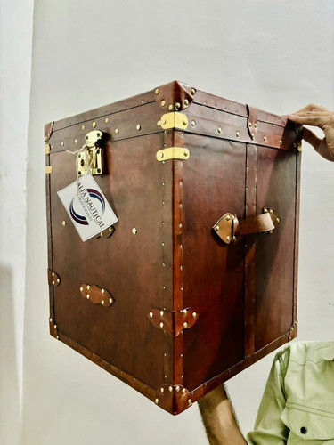 Handmade leather trunk - leather,