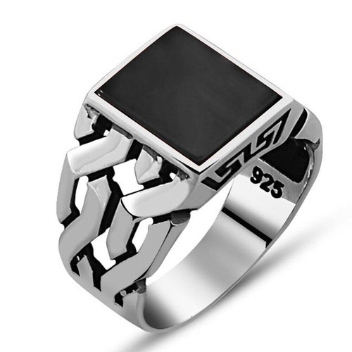 Onyx men silver - silver, ring