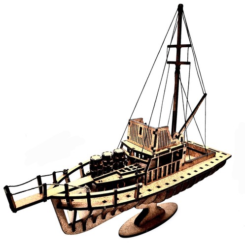 Fishing boat modelled - modelled, on