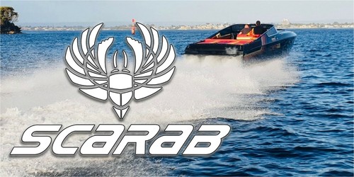 Scarab powerboat boat wake - scarab,,