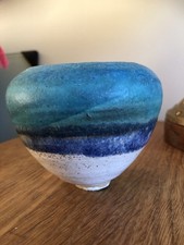 Vintage Studio Pottery Small Vase / Pot  - Signed RW on base