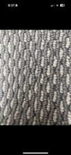 Grey/Cream Stair Carpet. Flat weave 100% Wool Loop. 95cm Wide , 440cm long)