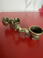 Vintage Brass Donkey Cart &