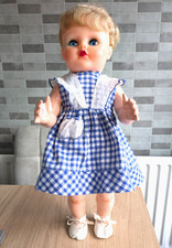 Beautiful Vintage Plastic And Vinyl Sleepy Eyed Walking Doll Possibly 1950/60's