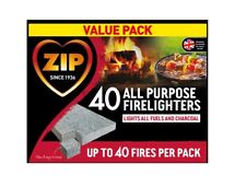 40 Zip Fire lighters All purpose Fire Starter Cubes Value Pack Open Fire Pit BBQ