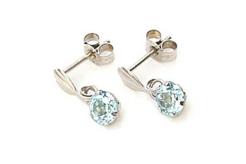 9ct white gold blue - white, topaz