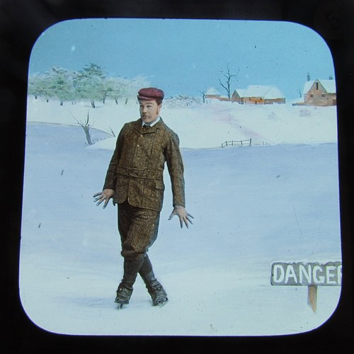 Glass magic lantern slide - magic,