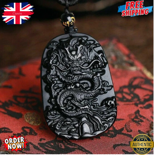 Natural black obsidian - black, hand
