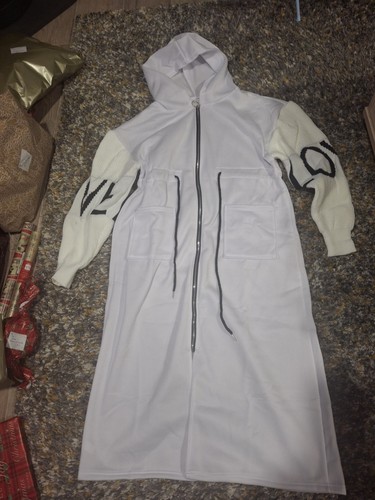 Longline white zip hoodie - zip-up,