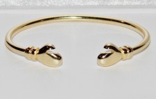 9ct Yellow Gold & Silver Boxing Glove Baby / Boy's Torque Bangle - Solid