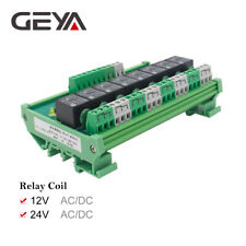 GEYA 8 Channel PLC Interface Relay Module 12V24V Panel Mount for Automation