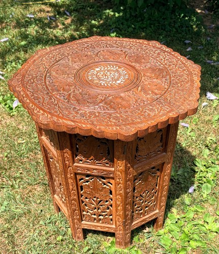 Vtg carved octagon - octagon, folding